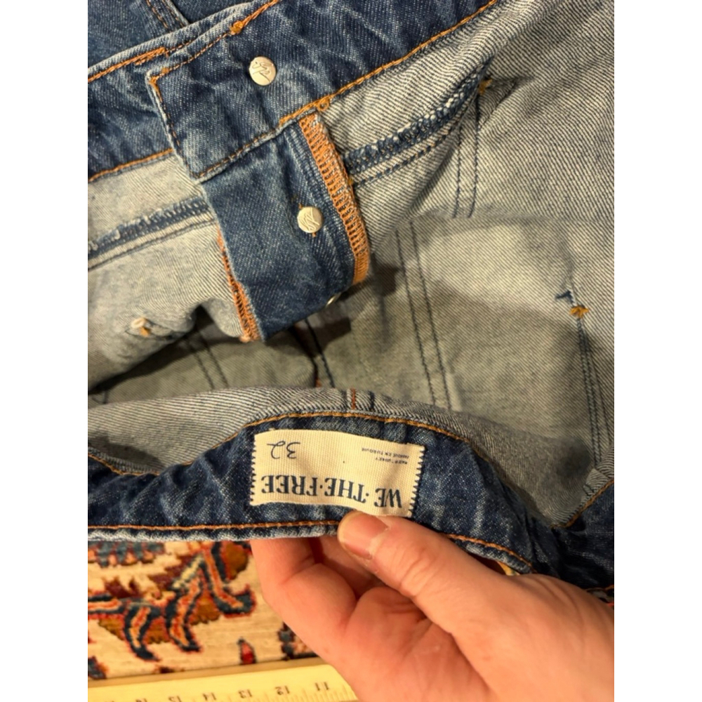 New Free People We The Free Palmer Cuffed Jeans Women’s 32 High Rise Cropped - Picture 5 of 12